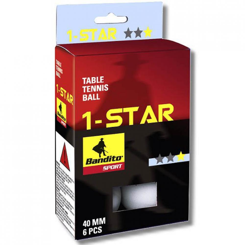 CORNILLEAU 6 bolas de ténis de mesa Bandito 1 estrela, tamanho torneio, novas