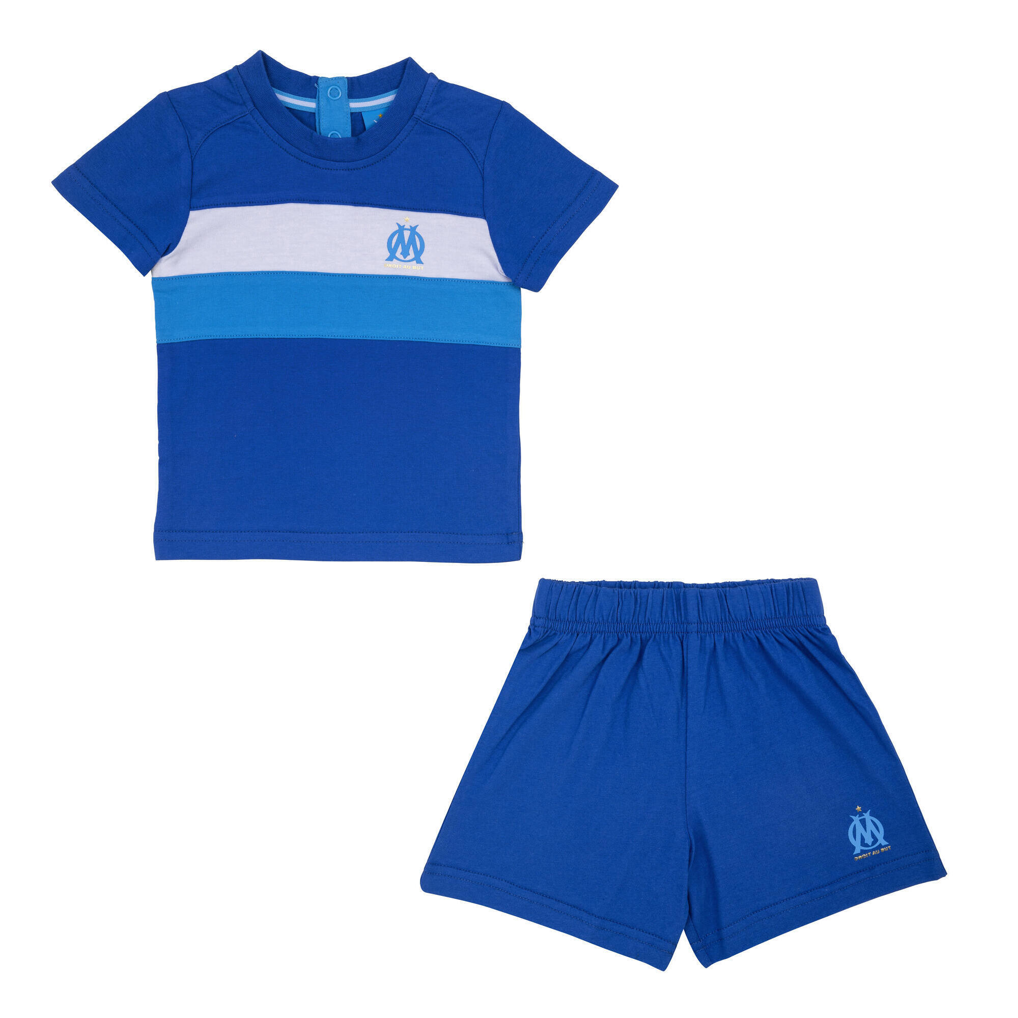Olympique De Marseille - T-shirt Short Bébé Garçon Om - Collection Officielle Olympique De Marseille - T-shirt Manches Courtes - Bleu - 18 Mois - Decathlon