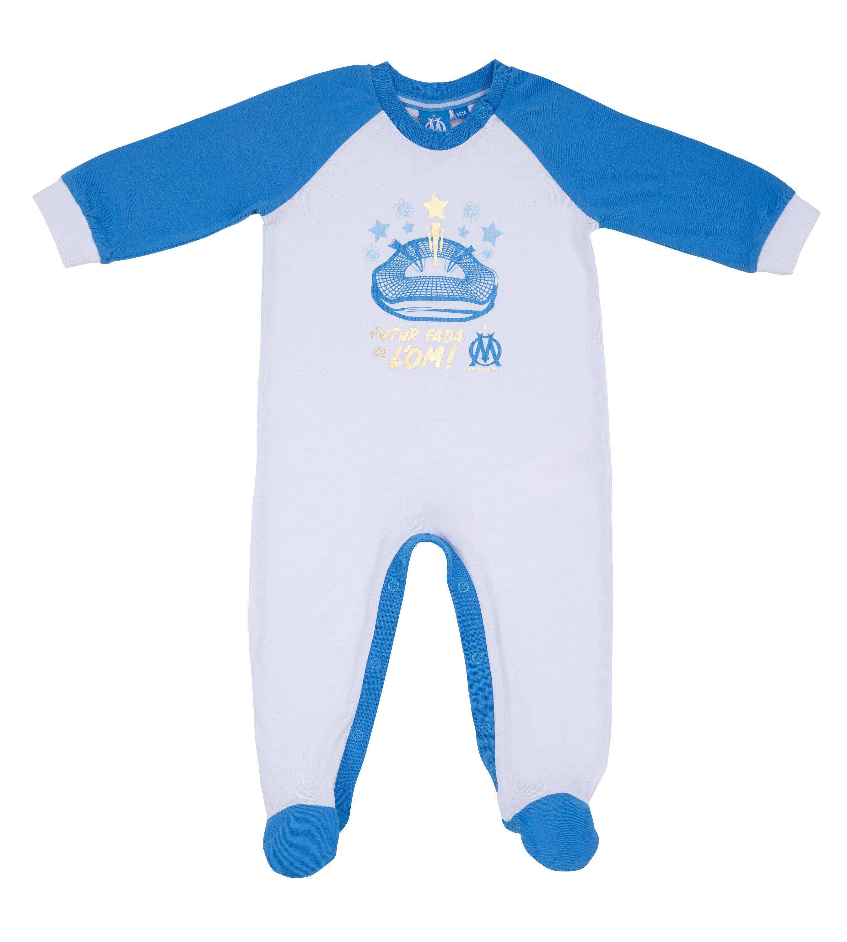 Grenouillère bébé garçon OM - Collection officielle OLYMPIQUE DE MARSEILLE 1/2