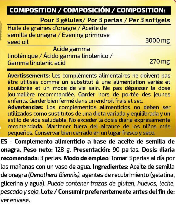 Aceite de Onagra - 90 Softgels IO.Genix 4/5