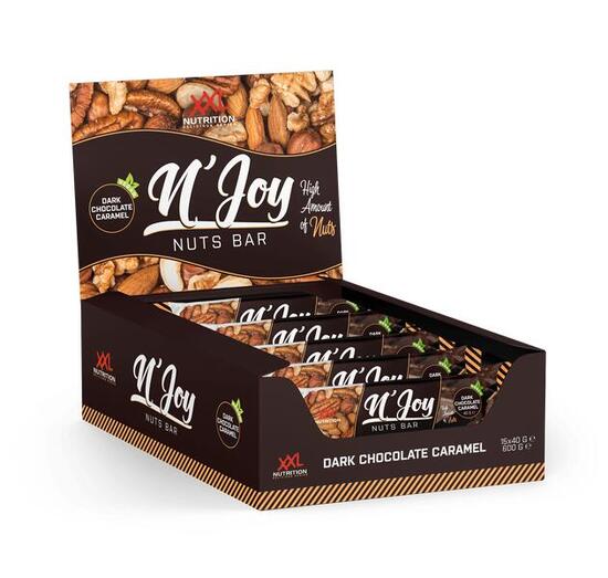 N'Joy Nuts Bar - Barre Protéinée Vegan aux Noix - Chocolat / Caramel - 15x40g