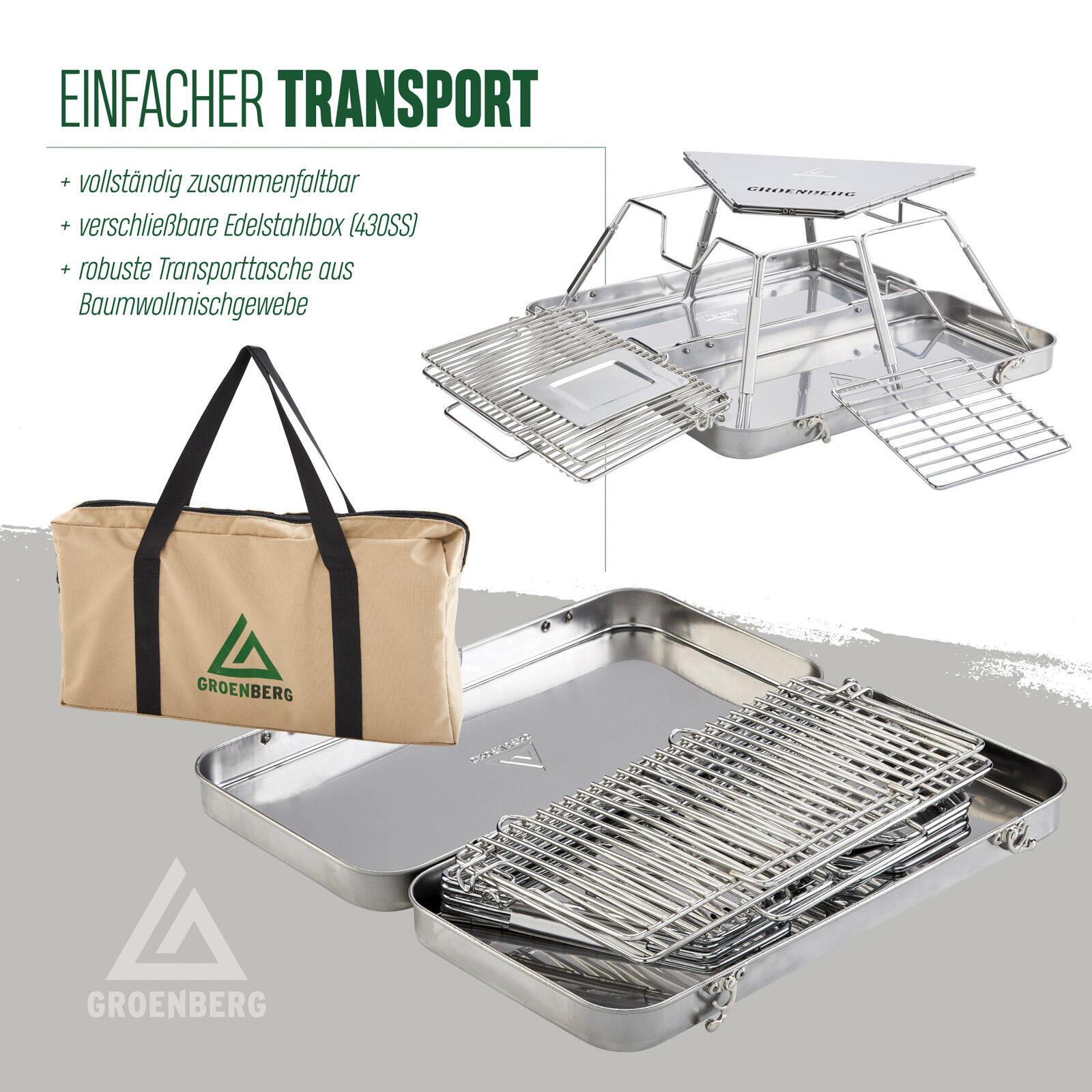 Camping Grill Eldfell M Faltgrill Holz Kohle Faltbar Outdoor Edelstahl 4/7