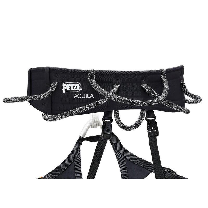 Harnais Petzl Aquila M negru cu FUSEFRAME, bucle DOUBLEBACK, 5 porte-matériels