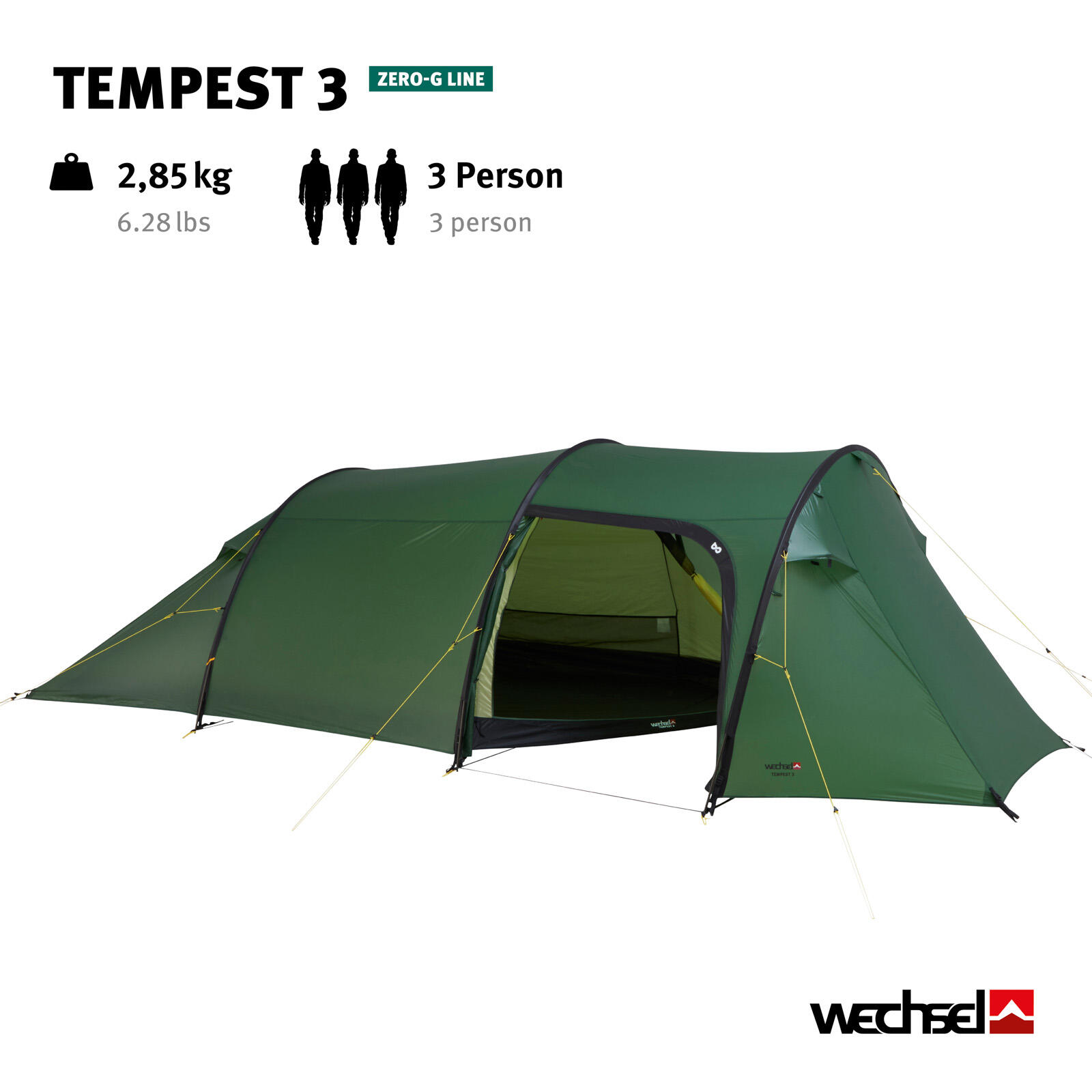 Trekkingzelt Tempest 3 Personen Tunnel Camping Fahrrad Biwak Zelt 2,85kg 3/7