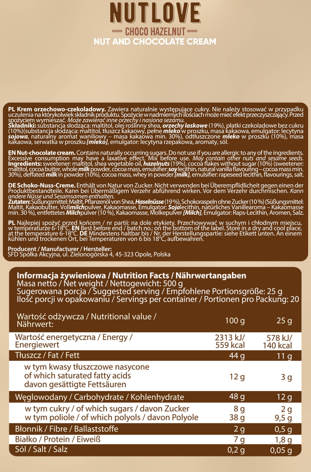 Nutlove Choco Hazelnut 500g 4/4
