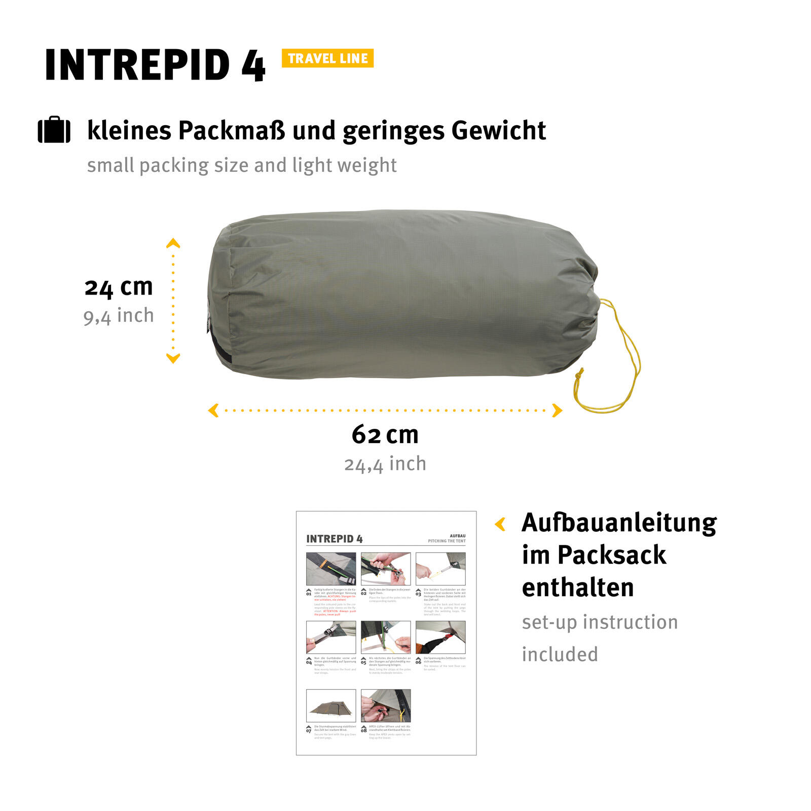 Tunnelzelt Intrepid 4 Personen Campingzelt Familienzelt Alu Leicht 4,9kg 4/7