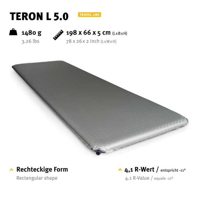 Matelas gonflable Teron L 5.0 thermique léger autogonflant 1,5 kg