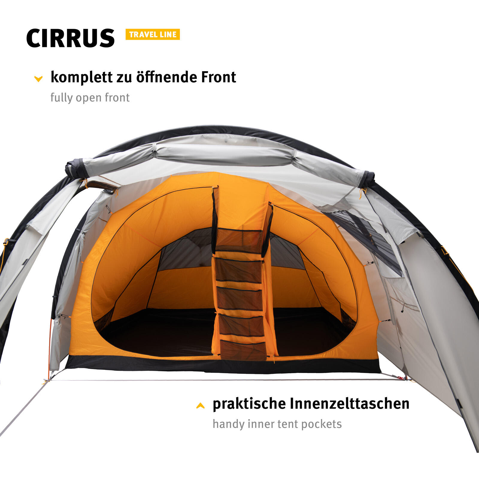 Tunnelzelt Cirrus 4-6 Personen Campingzelt Familienzelt Groß Vorraum Alu 4/7