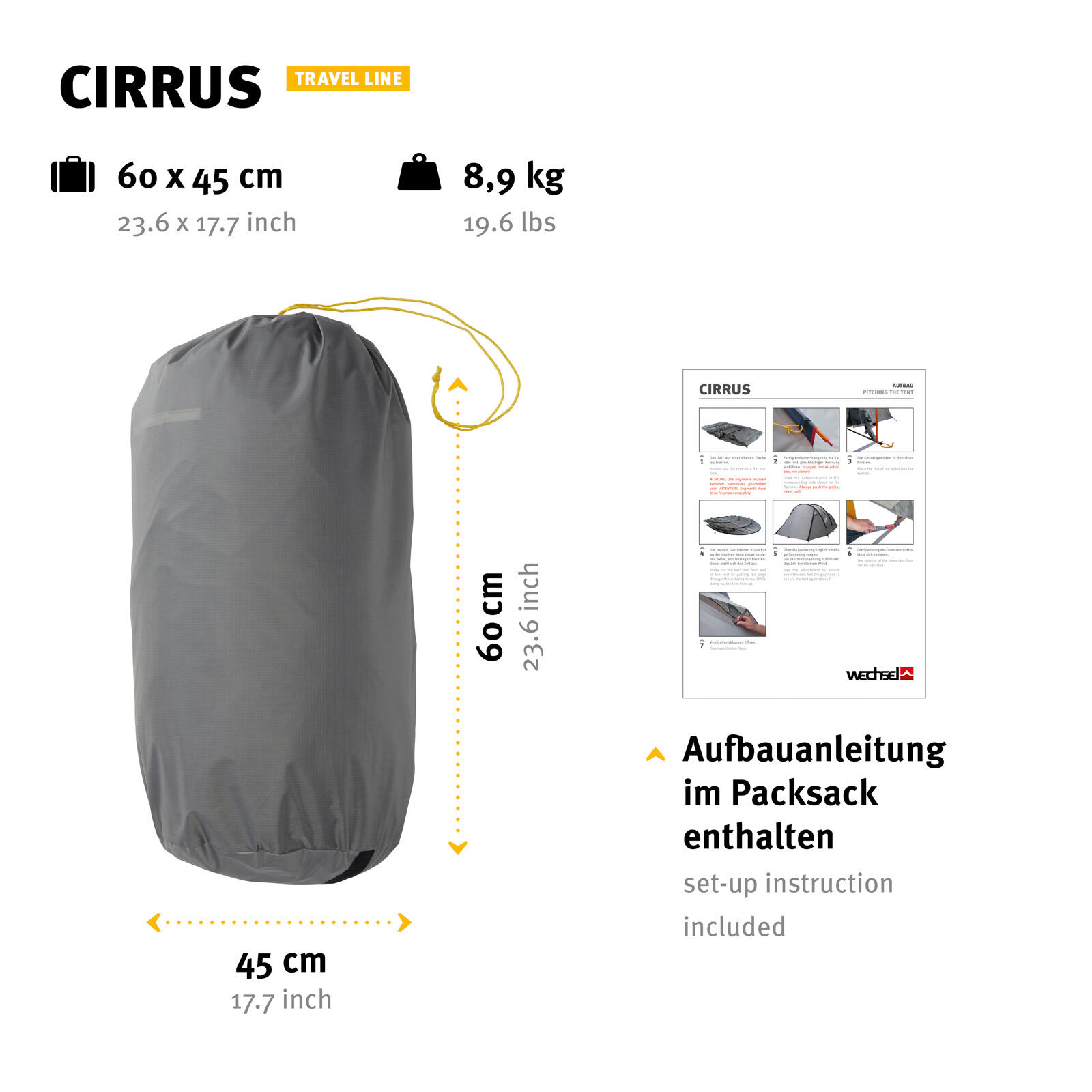 Tunnelzelt Cirrus 4-6 Personen Campingzelt Familienzelt Groß Vorraum Alu 3/7