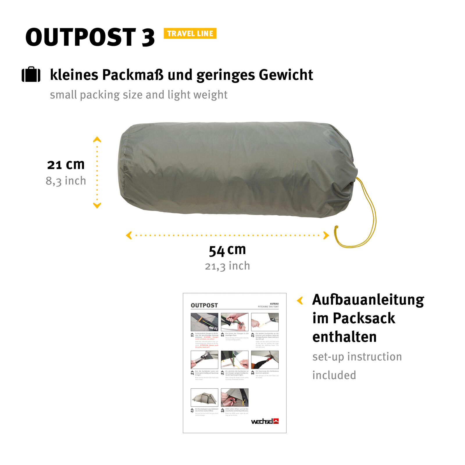 Tunnelzelt Outpost 3 Personen Camping Bike Fahrrad Familien Zelt 4,1 kg 4/7