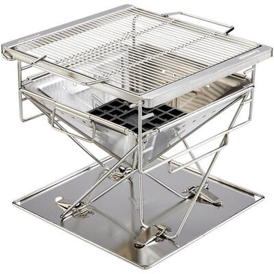 Camping Grill Katla M Faltgrill Holz Kohle Faltbar Outdoor Edelstahl
