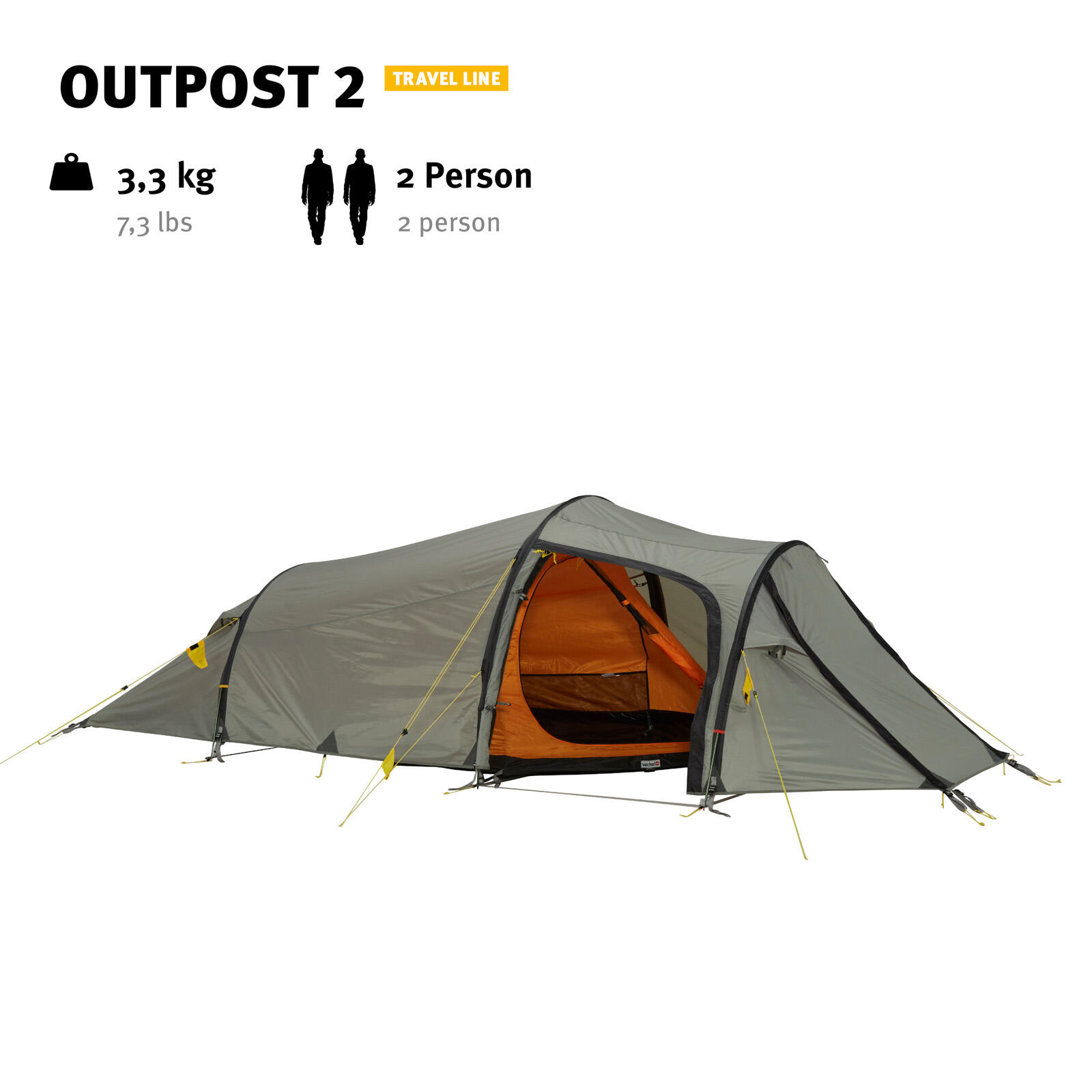Trekkingzelt Outpost 2 Personen Camping Fahrrad Tunnel Zelt Biwak 3,3 kg 4/7