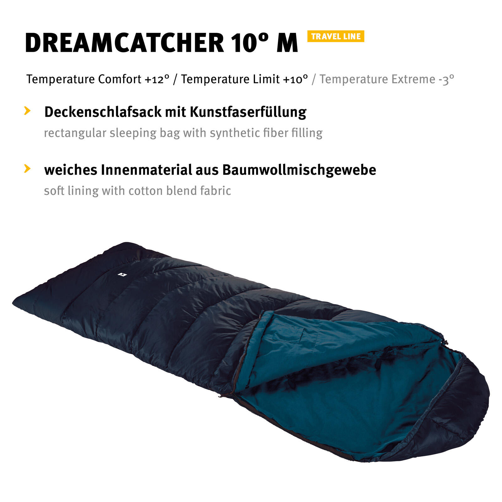 Dreamcatcher 10°C coperta sacco a pelo da Campeggio cotone largo 3/5
