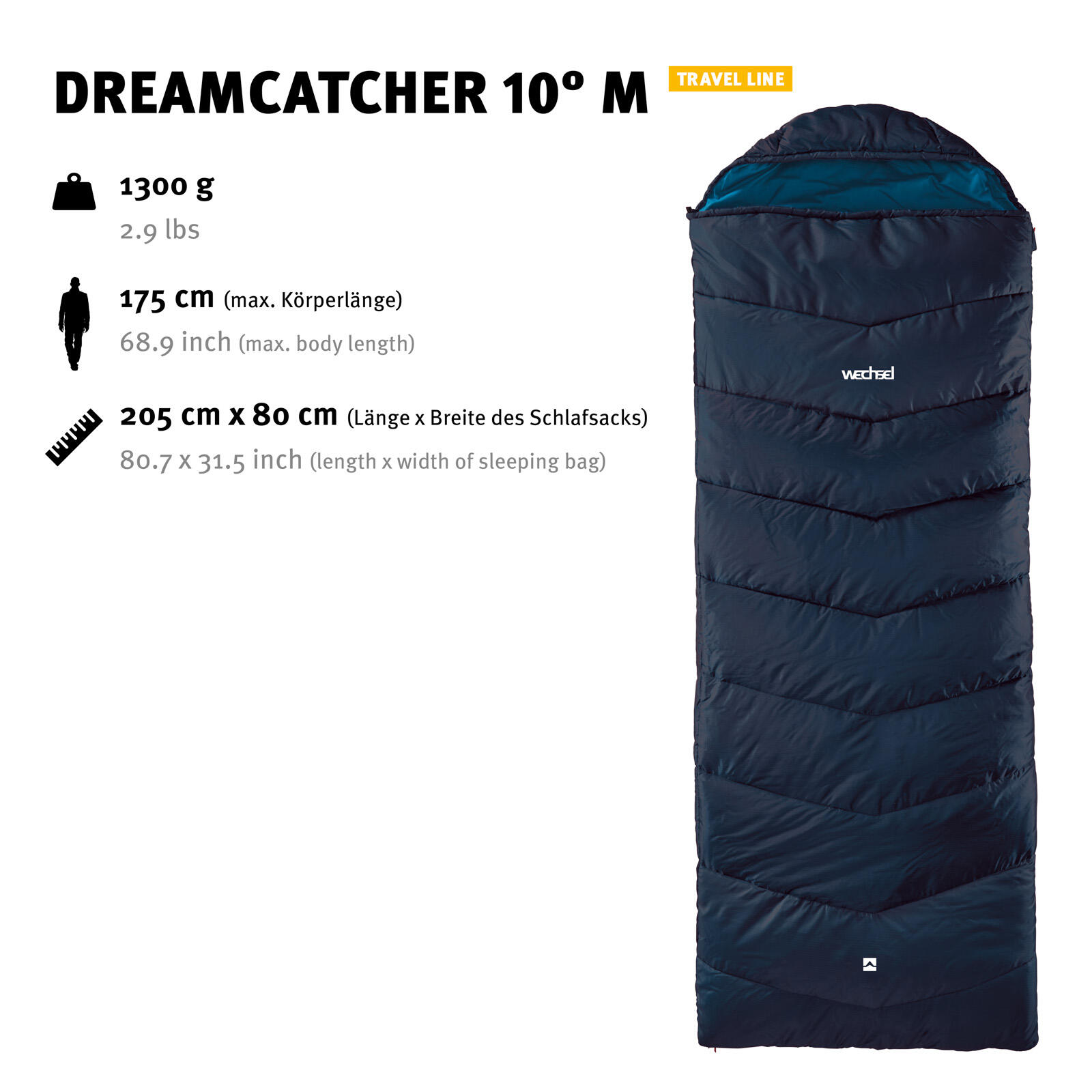 Dreamcatcher 10°C coperta sacco a pelo da Campeggio cotone largo 2/5