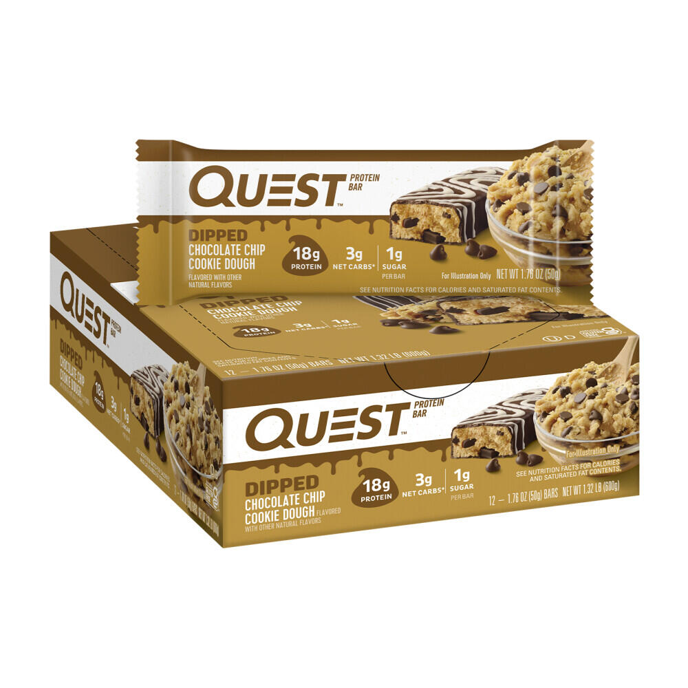 QUEST NUTRITION Quest Nutrition Quest Bars Dipped (12x50g) Chocolate Chip Cookie Dough