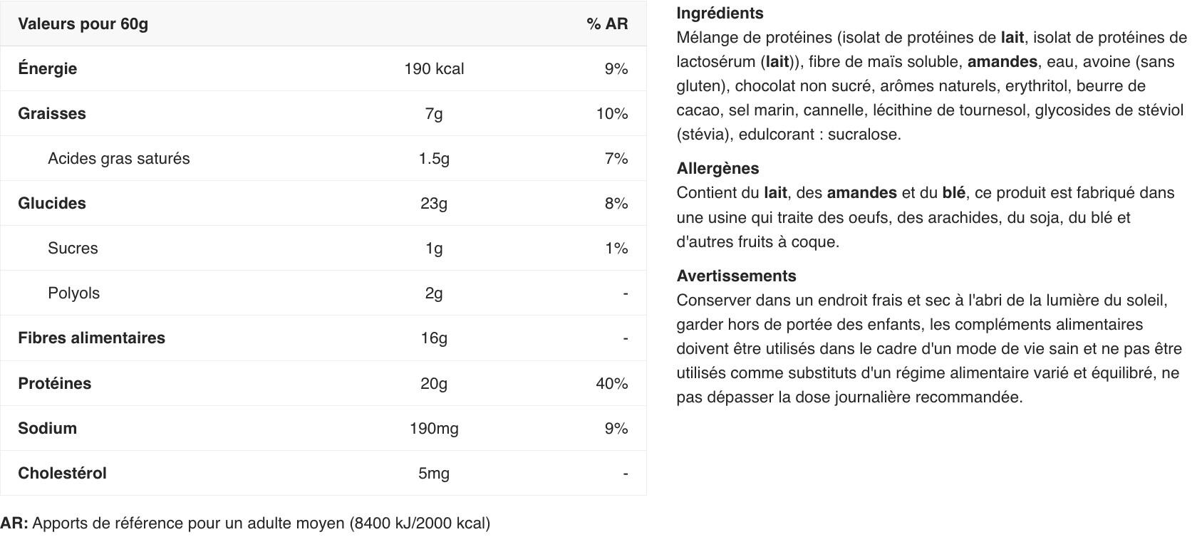 Barres protéinées - Quest Bar - Flocons d'Avoine Pépites de Chocolat Boite de 12 2/7