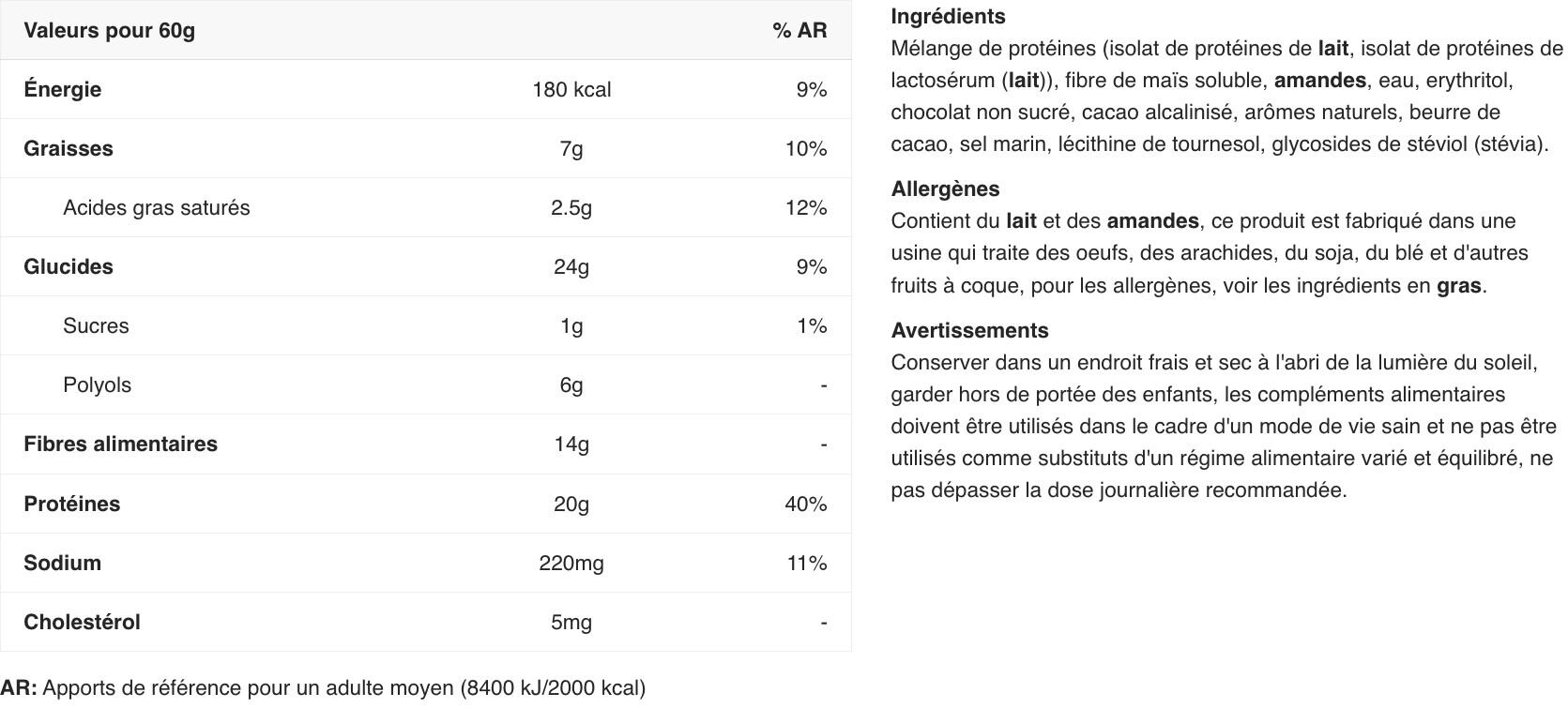 Barres protéinées - Quest Bar - Double Chocolat en Morceaux Boite de 12 2/5