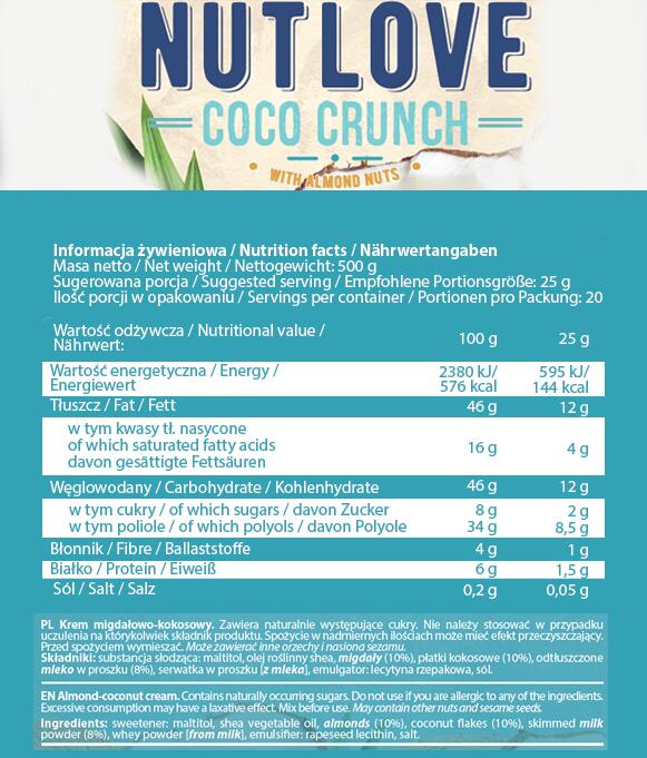 Crème NUTLOVE COCO CRUNCH 500g 2/4