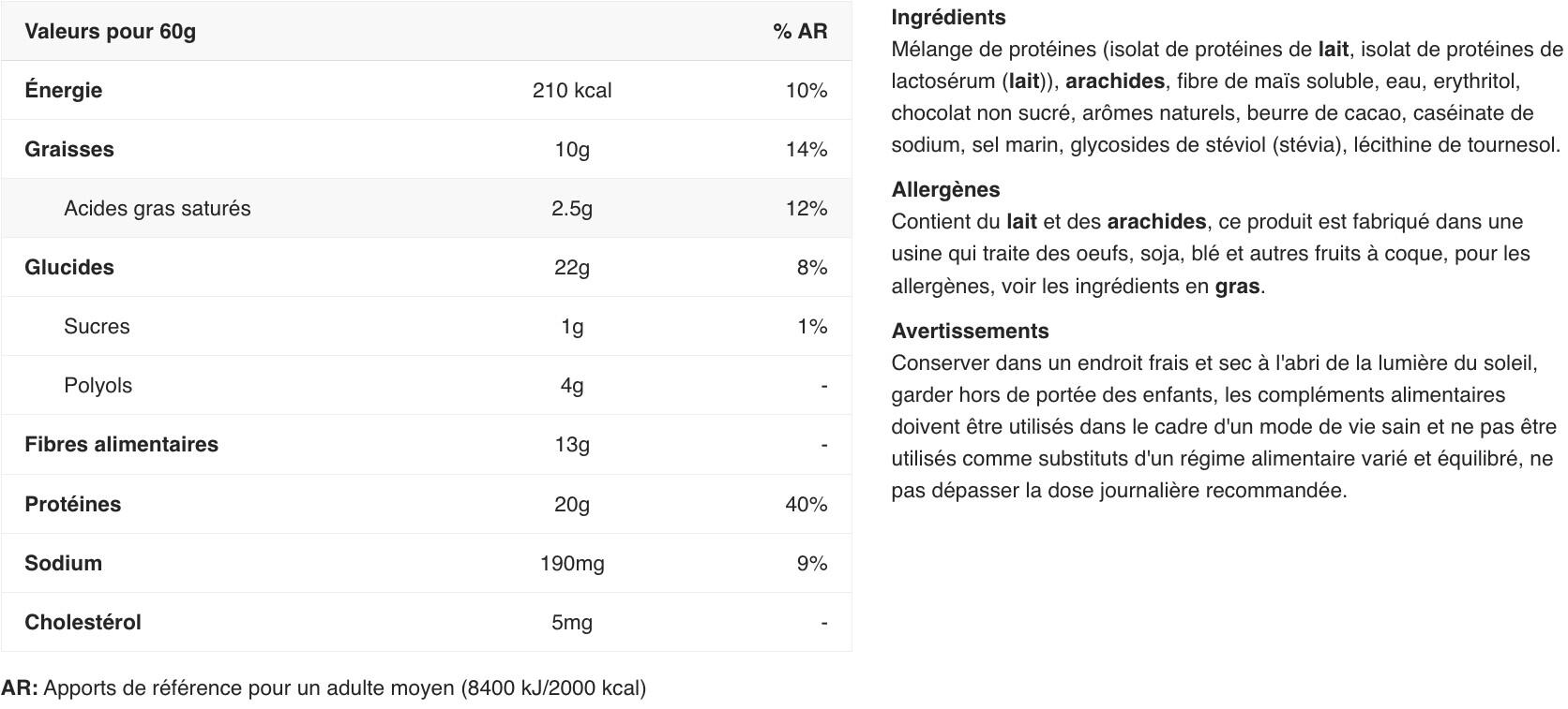 Barres protéinées - Quest Bar - Beurre de Cacahuète et Chocolat Boite de 12 2/5