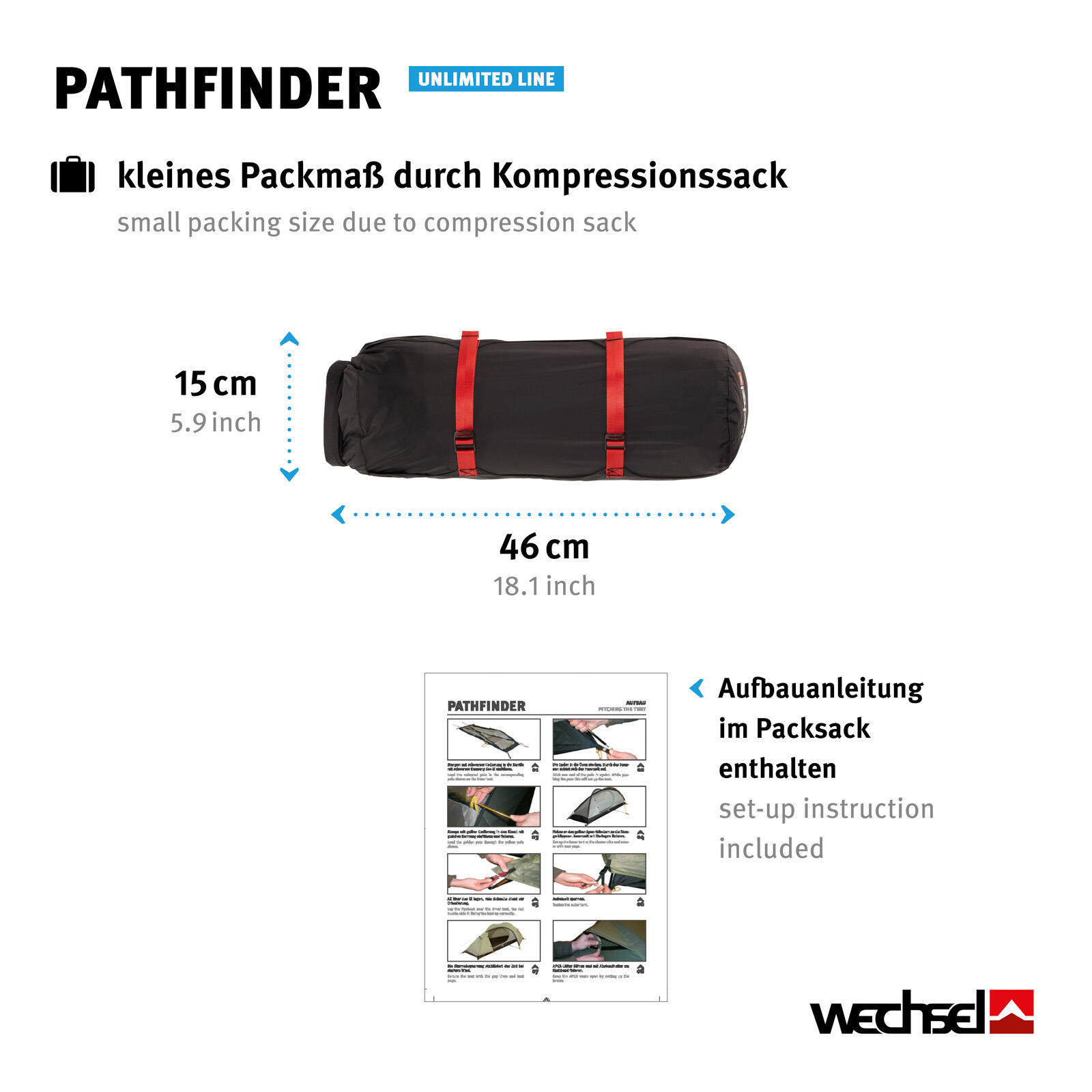 Trekkingzelt Pathfinder 1 Personen Geodät Camping Fahrrad Zelt 2,3kg 4/7
