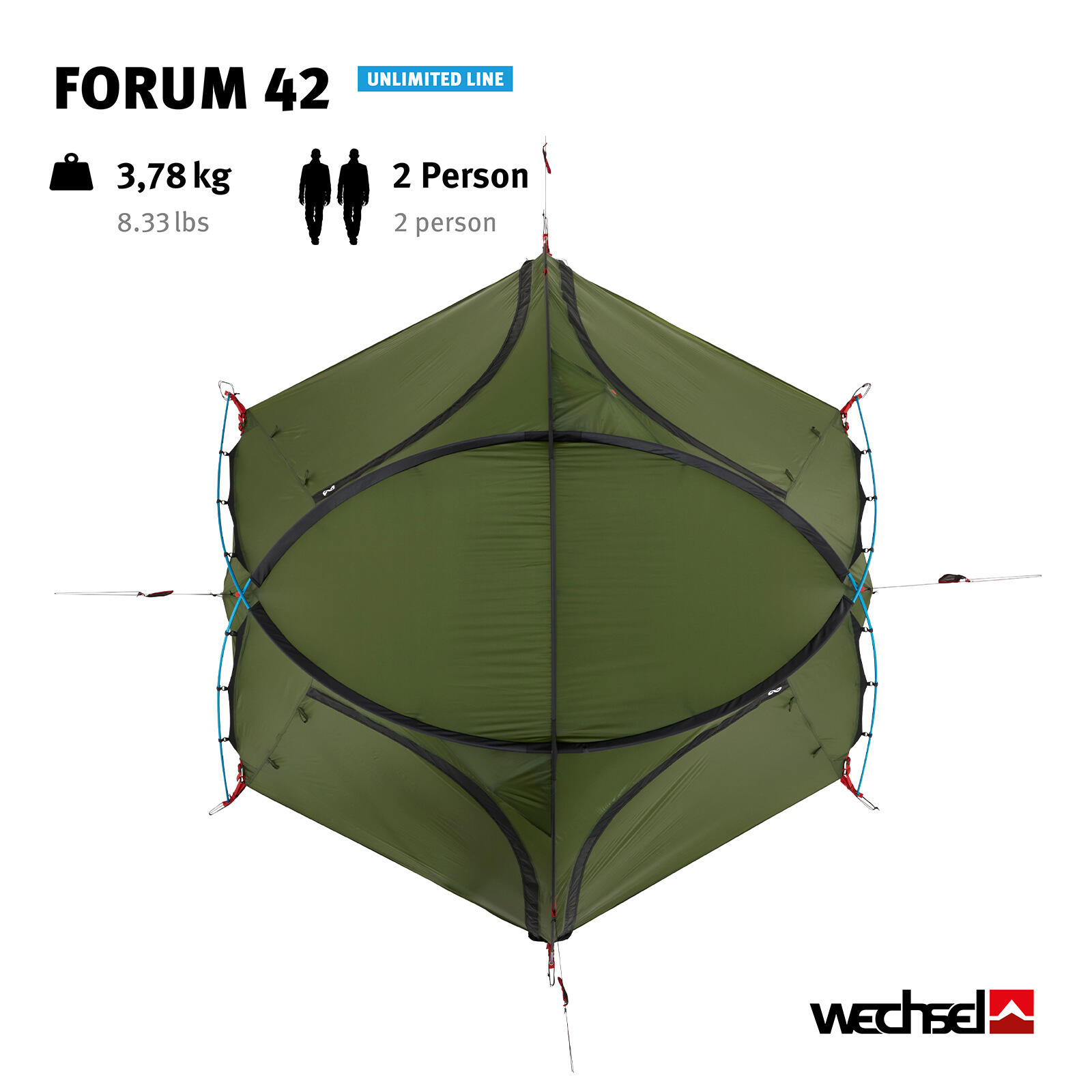 Trekkingzelt Forum 42 Geodät 1-2 Personen Camping Fahrrad Zelt 3,65 kg 2/7