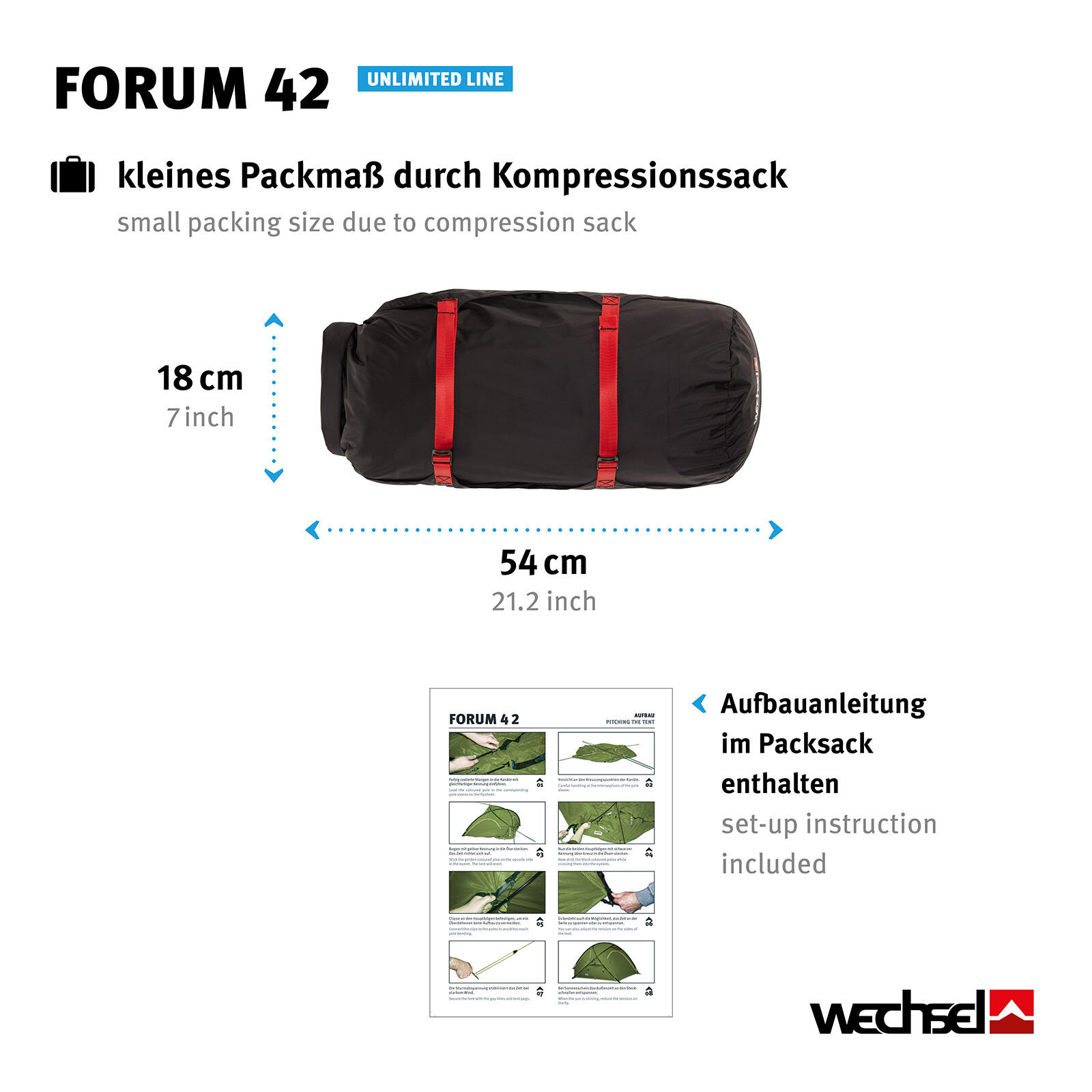 Trekkingzelt Forum 42 Geodät 1-2 Personen Camping Fahrrad Zelt 3,65 kg 4/7