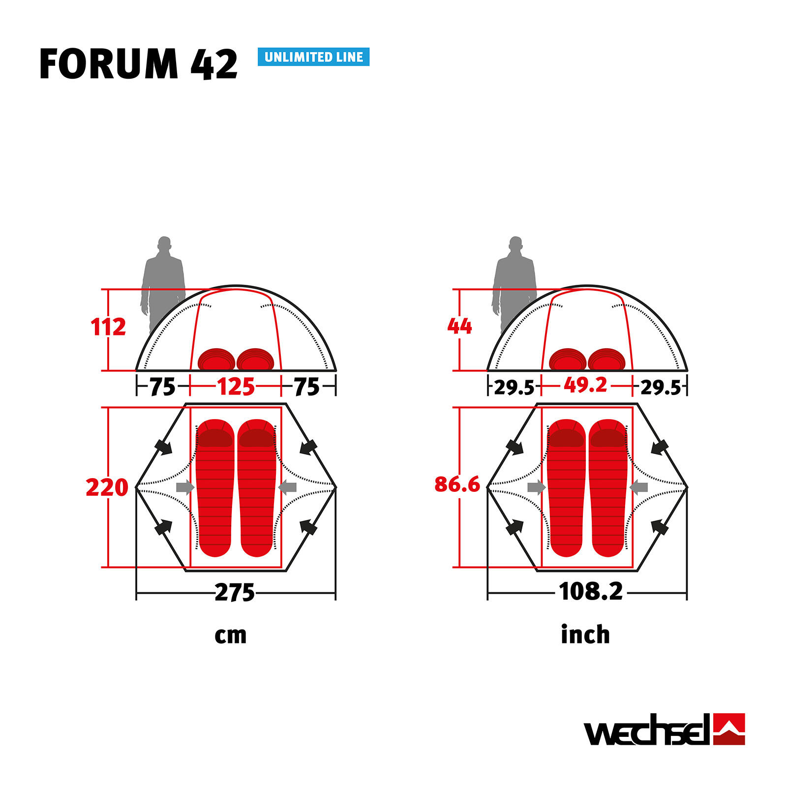 Trekkingzelt Forum 42 Geodät 1-2 Personen Camping Fahrrad Zelt 3,65 kg 3/7