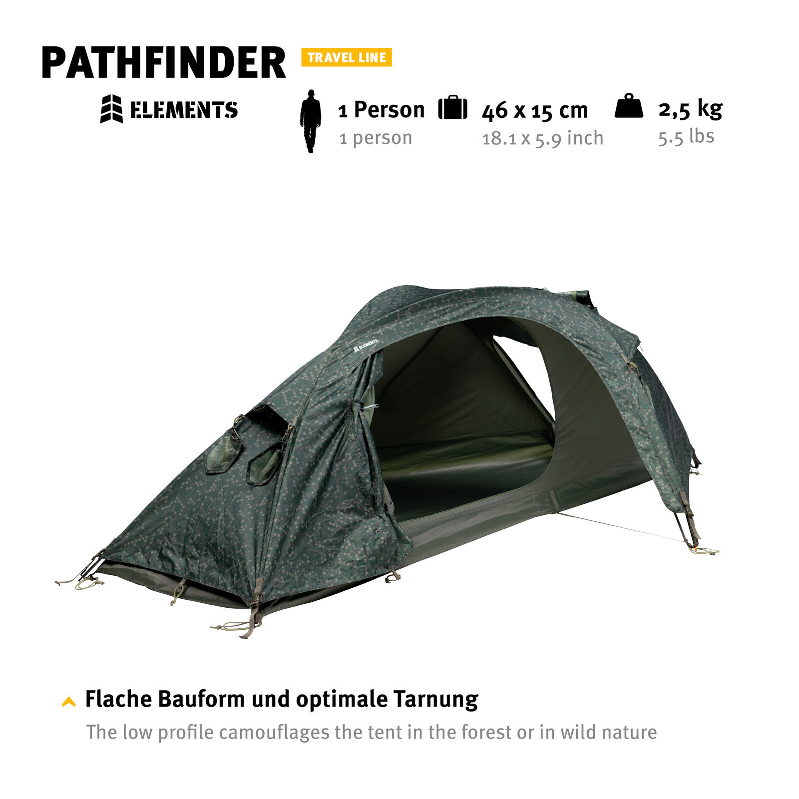 Trekkingzelt Pathfinder Elements 1 Personen Geodät Biwak Zelt Alu 2,5 kg 3/7