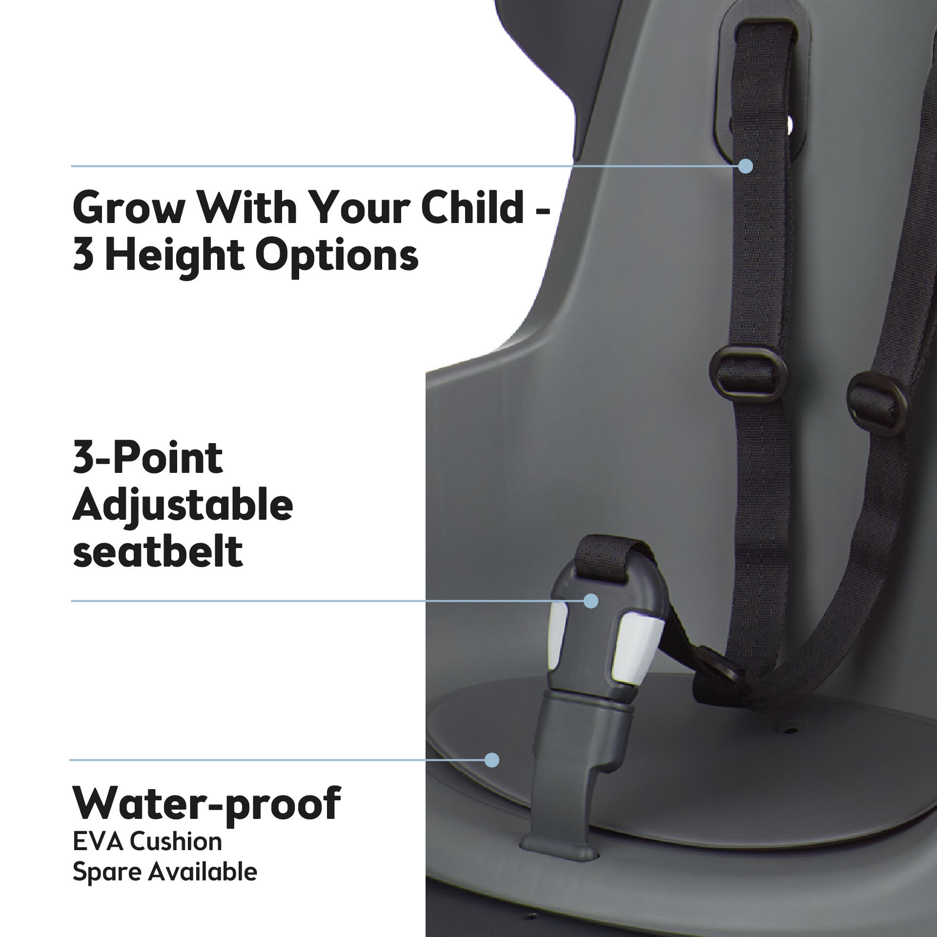 Siège Vélo Arrière GO pour Porte-Bagages avec Mik-HD Gris 3/8