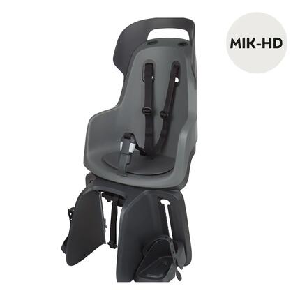Siège arrière pour vélo GO porte-bagages avec Mik-HD Gris Noir