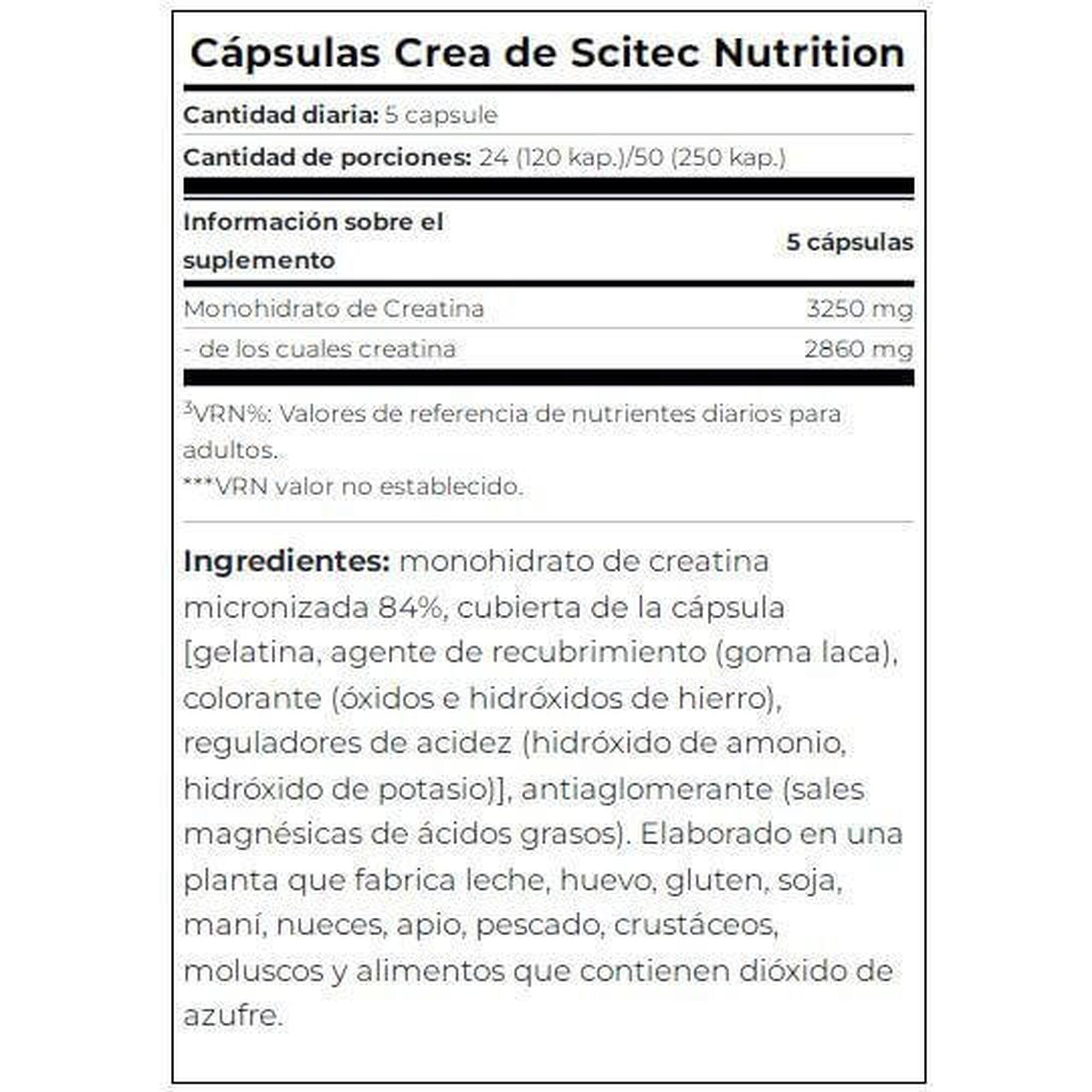 Créatine monohydrate - Creatine Caps - 250 Gélules