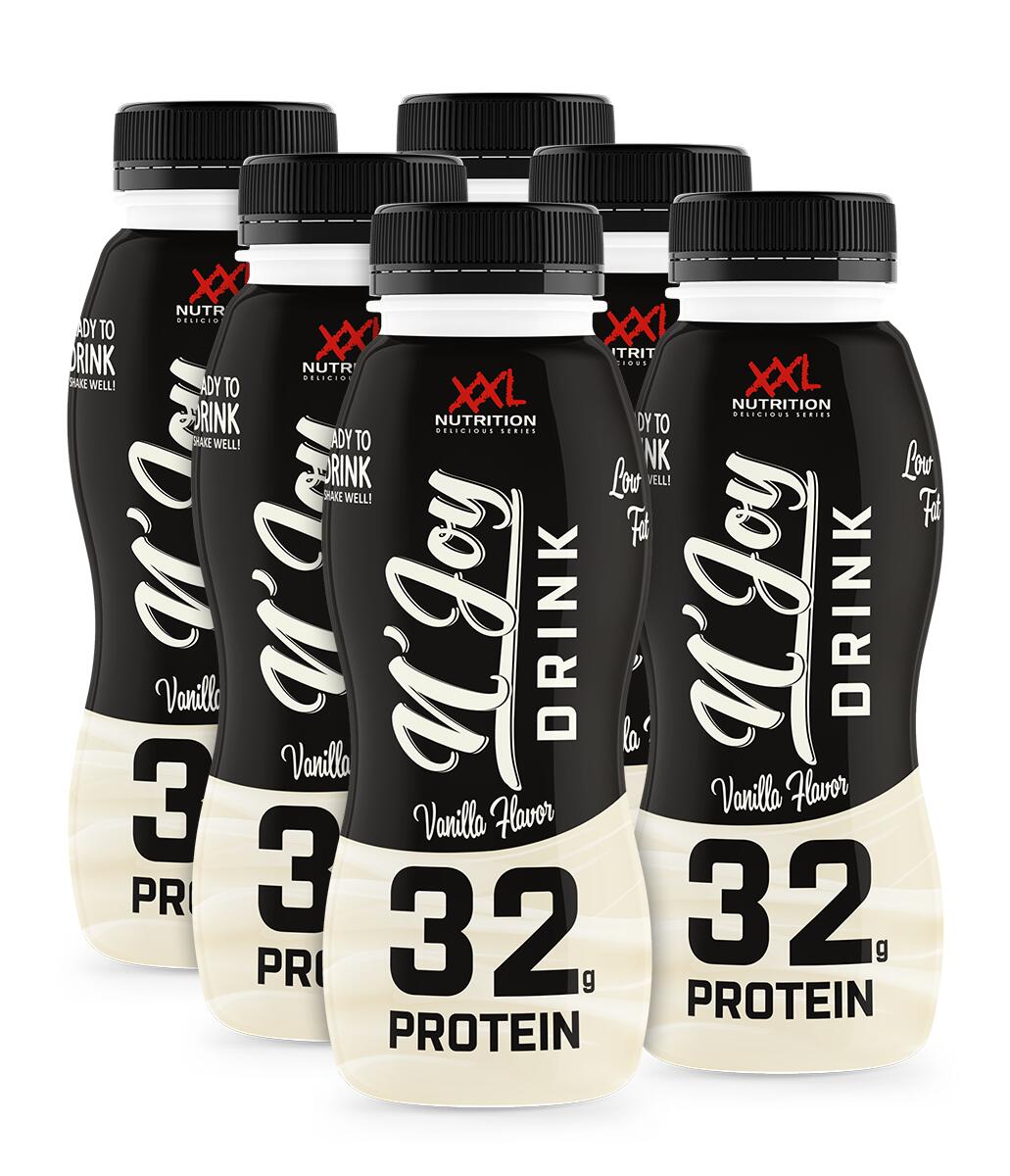 XXL NUTRITION N'Joy Protein Drink - 32g Proteïne, Kant en Klare Eiwitshake - Vanille - 6 Pack