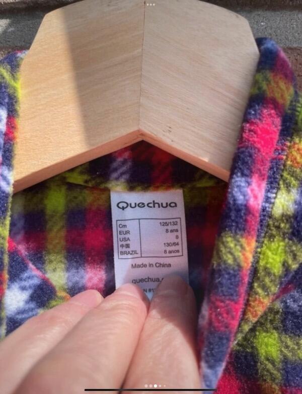 Tussen Particulieren - Quechua - Meerkleurige fleece trui - Maat 128 / 8 2/5