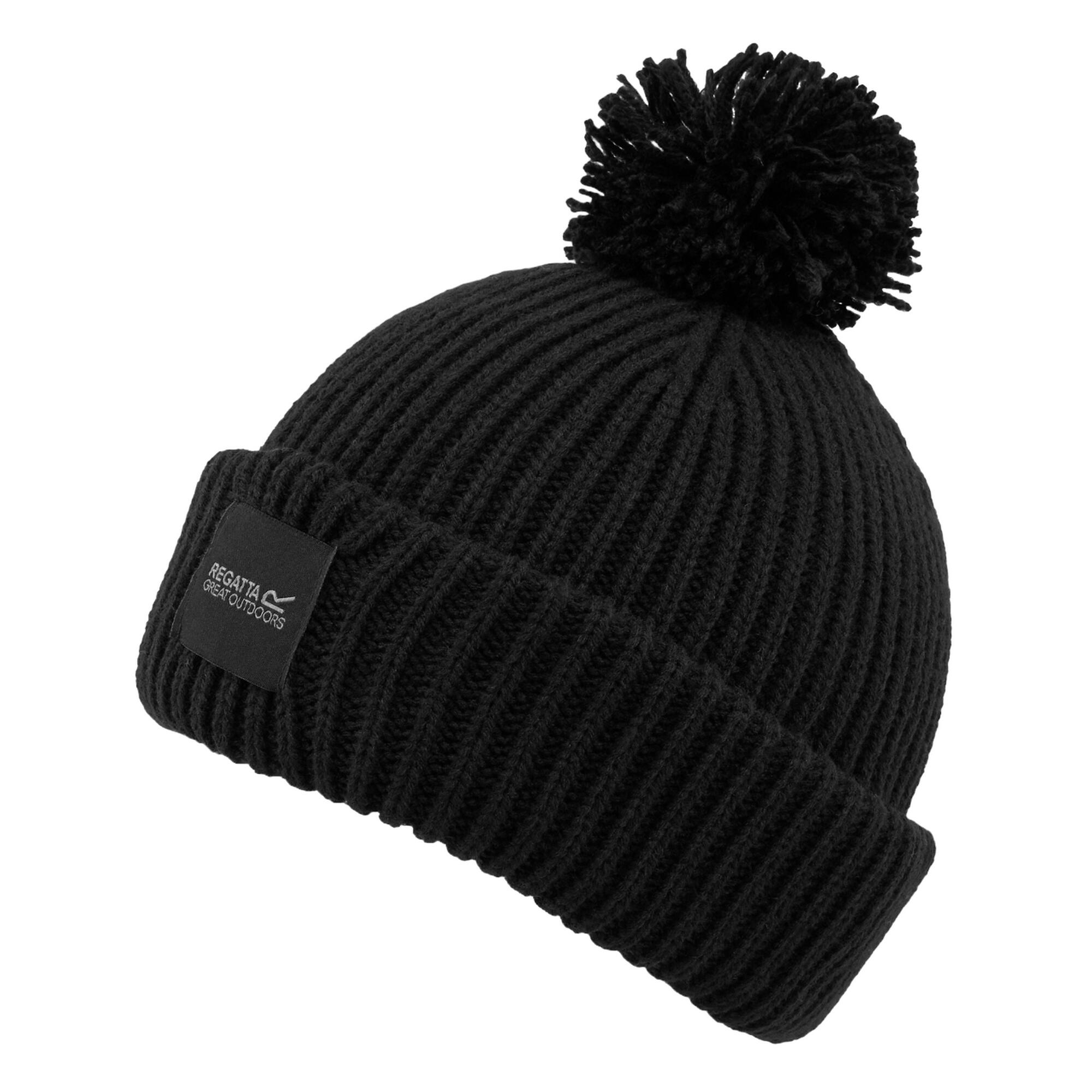 Unisex Adult Connora Pom Pom Beanie (Black) 2/3