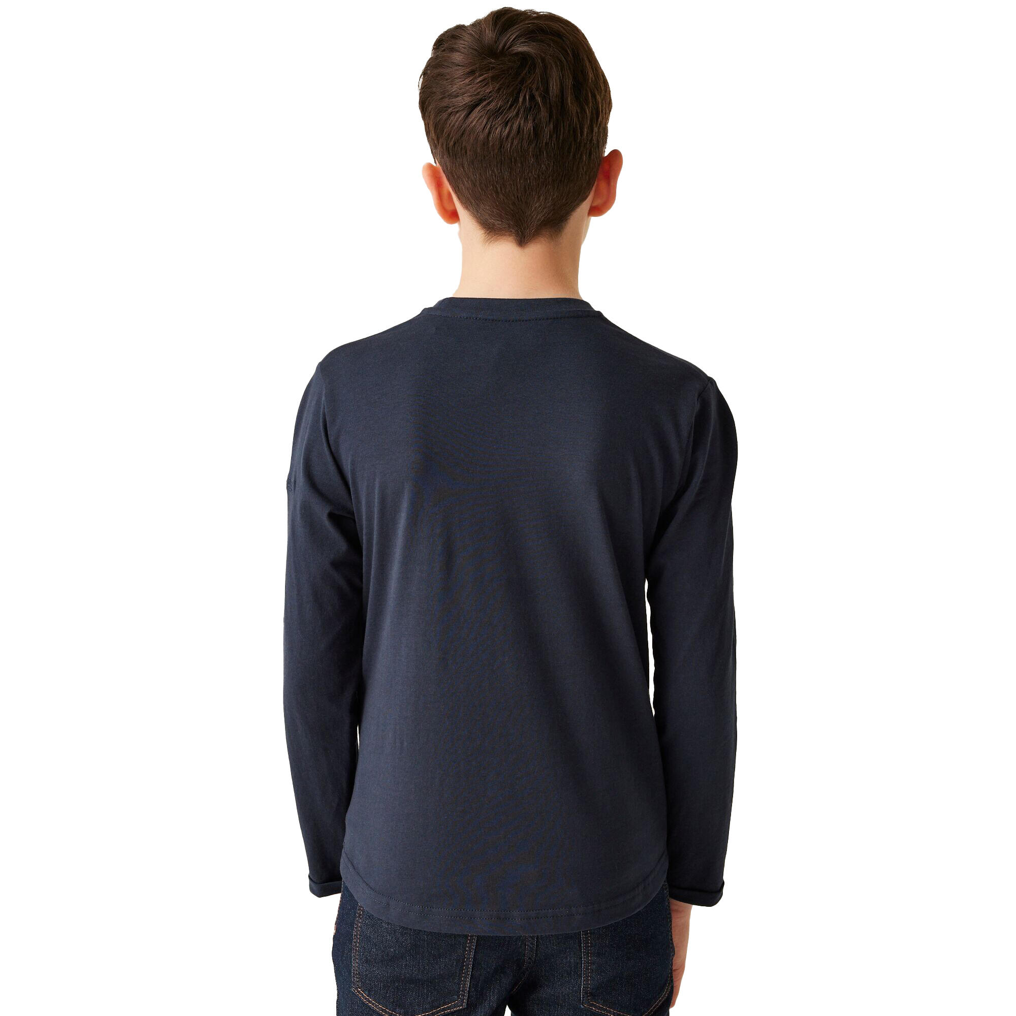 Maglietta Montagna Manica Lunga Bambini Regatta Wenbie III Blu Navy 3/5