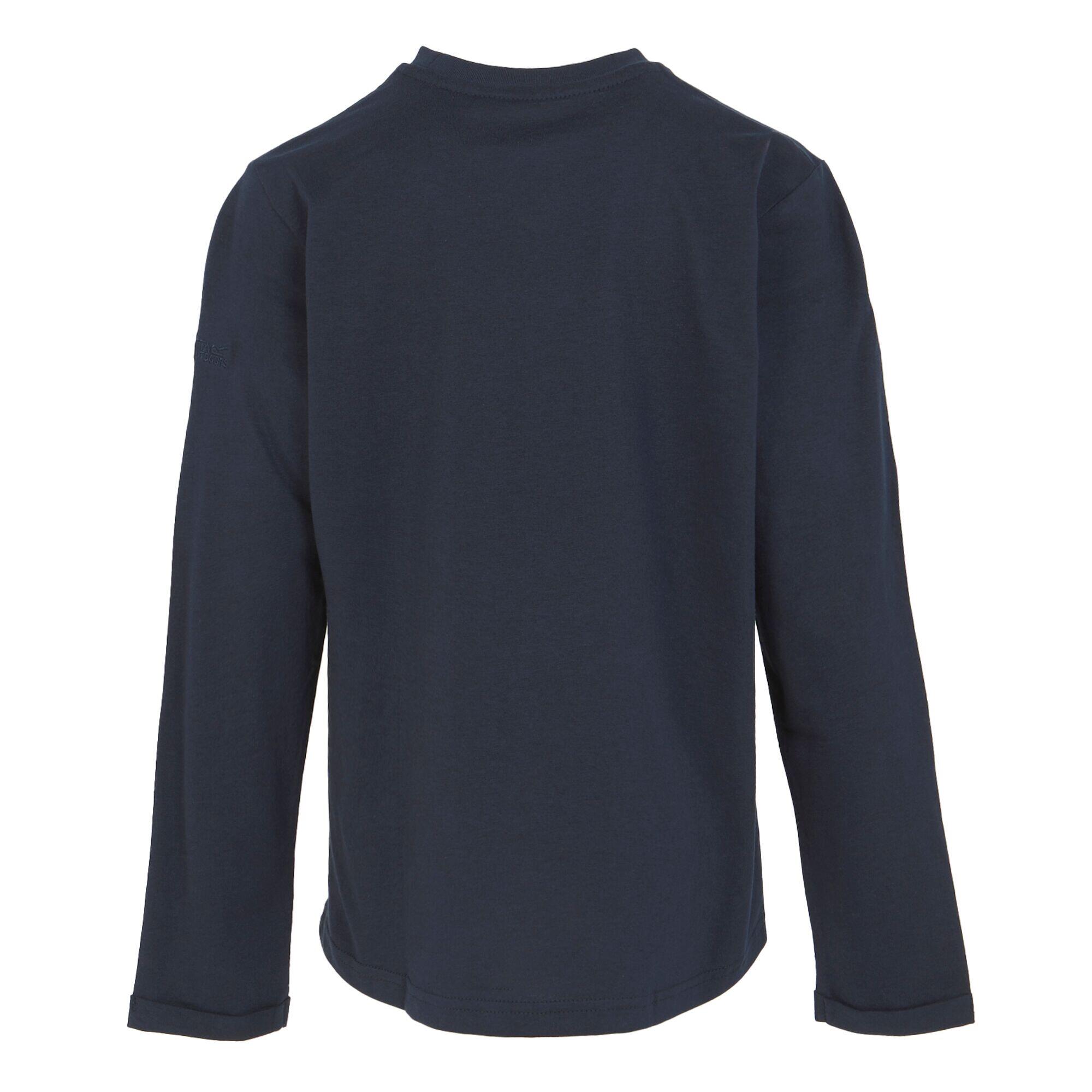 Maglietta Montagna Manica Lunga Bambini Regatta Wenbie III Blu Navy 2/5