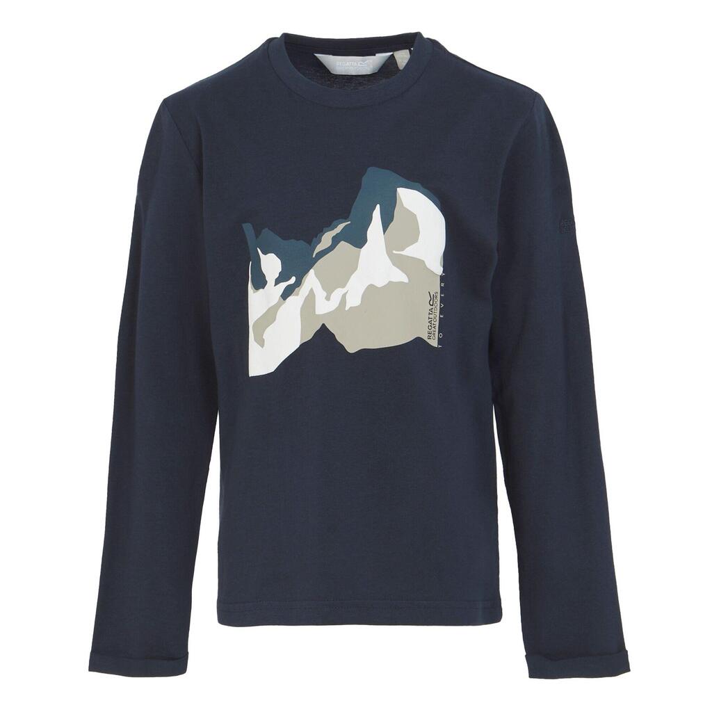 Childrens/Kids Wenbie III Mountain LongSleeved TShirt (Navy)