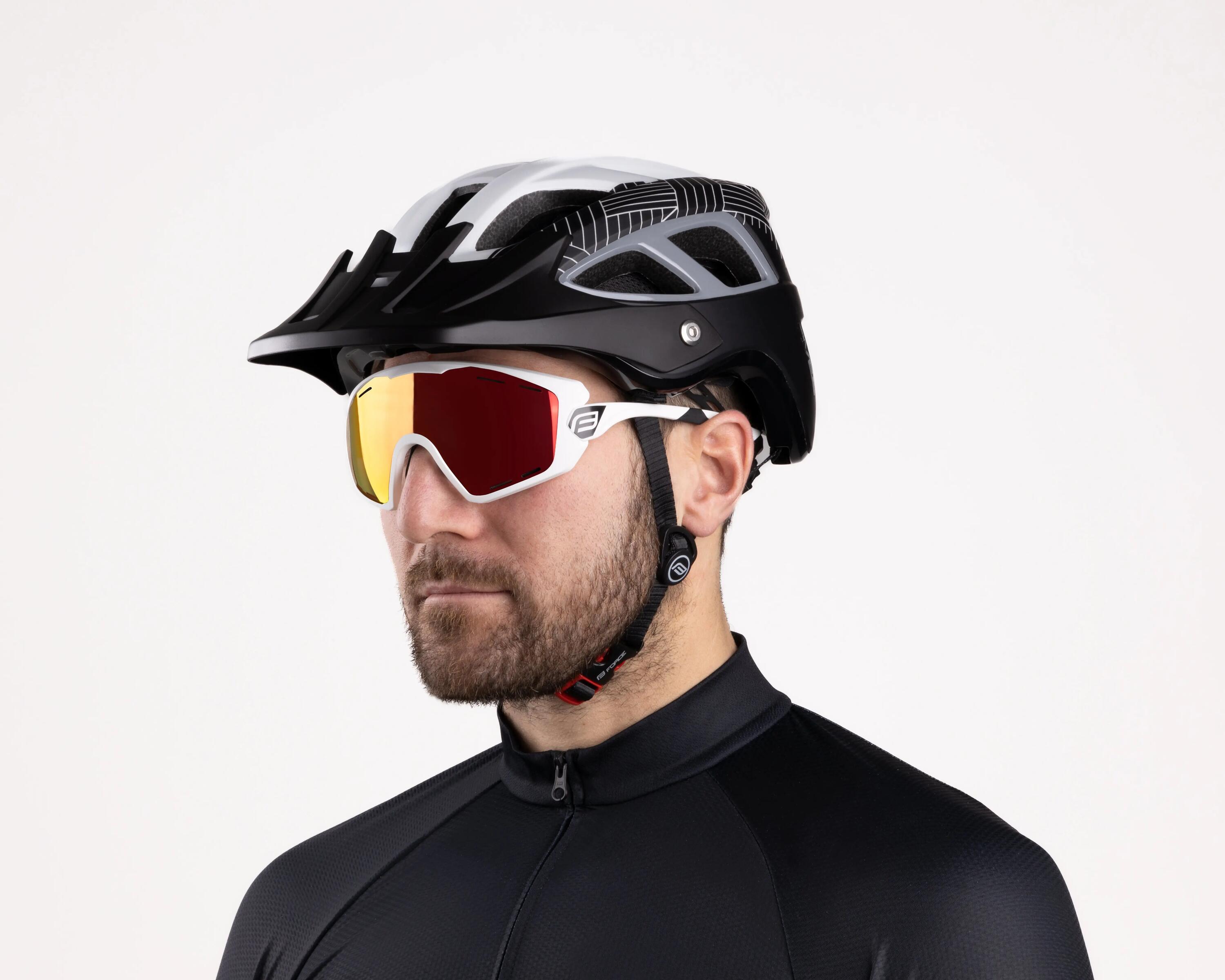 Gafas de ciclismo OMBRO PLUS FORCE blanco mate, lente roja 6/7