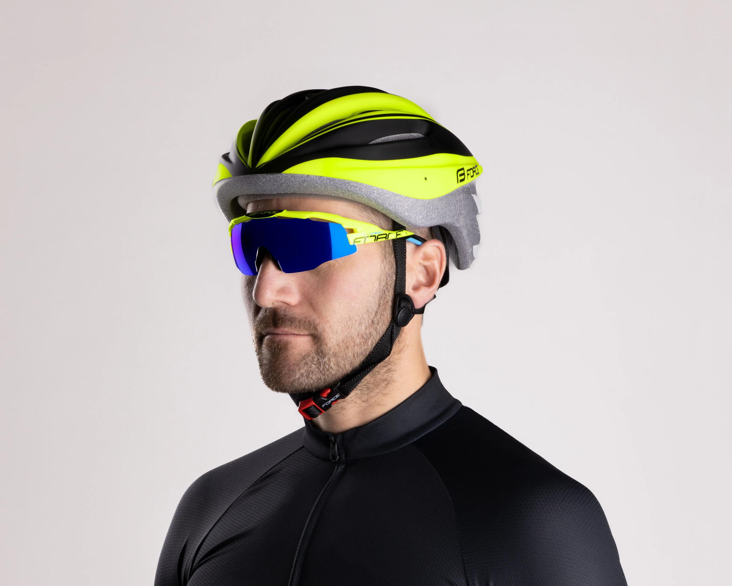 Ochelari Force Everest, lentila albastra oglinda, fluo 6/7