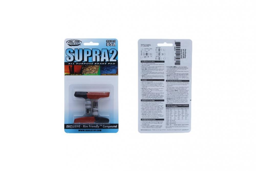 Kool Stop Felgenbremsbelag Supra 2 Dual Compound 1 Paar für V-Brakes 2/2