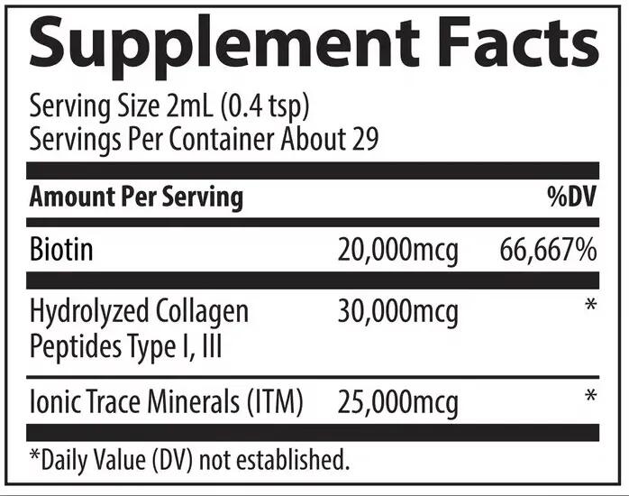 Trace Minerals Ionos Biotin + Kollagén Eper Mangó ízben 59ml 4/6