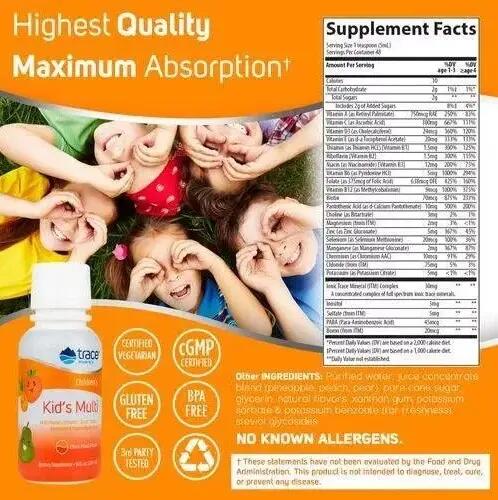Trace Minerals Folyékony Gyermek Multivitamin Citrus-Puncs ízben 237ml 3/6
