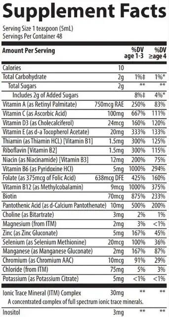 Trace Minerals Folyékony Gyermek Multivitamin Citrus-Puncs ízben 237ml 4/6