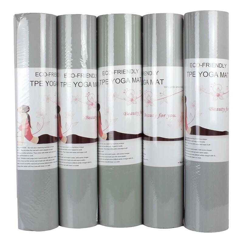 Materassino da yoga 173 x 61 x 0,6 cm TPE grigio 4/4
