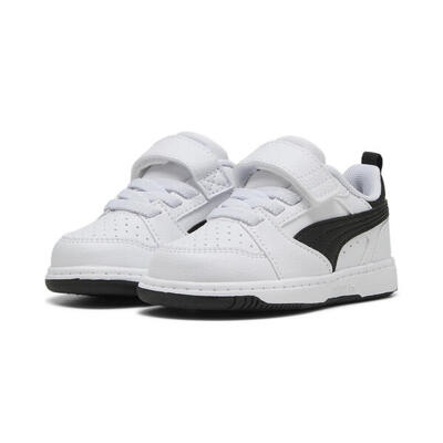 Puma rebound v6 lo sneakers voor peuters puma white black transparent
