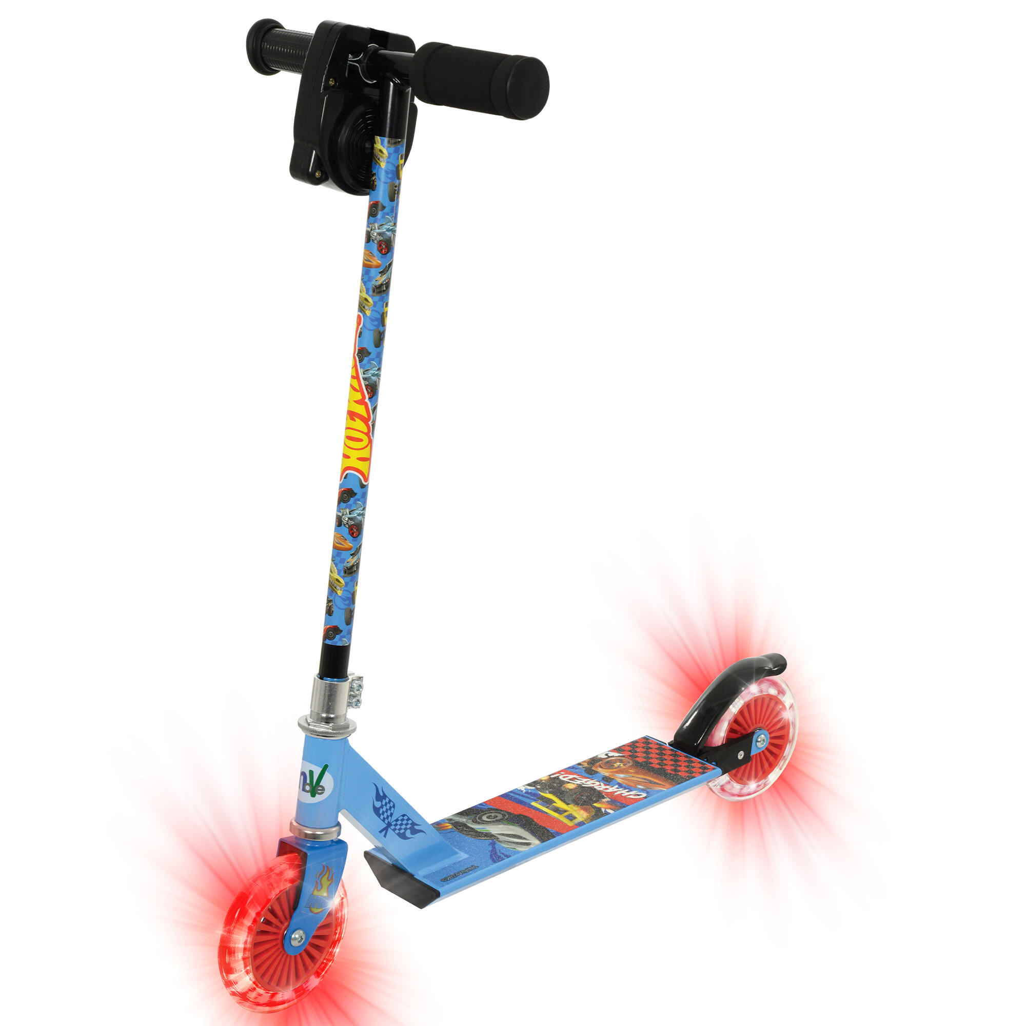 HOT WHEELS MoVe Hotwheels Inline Scooter with Light Up Wheels and Revver