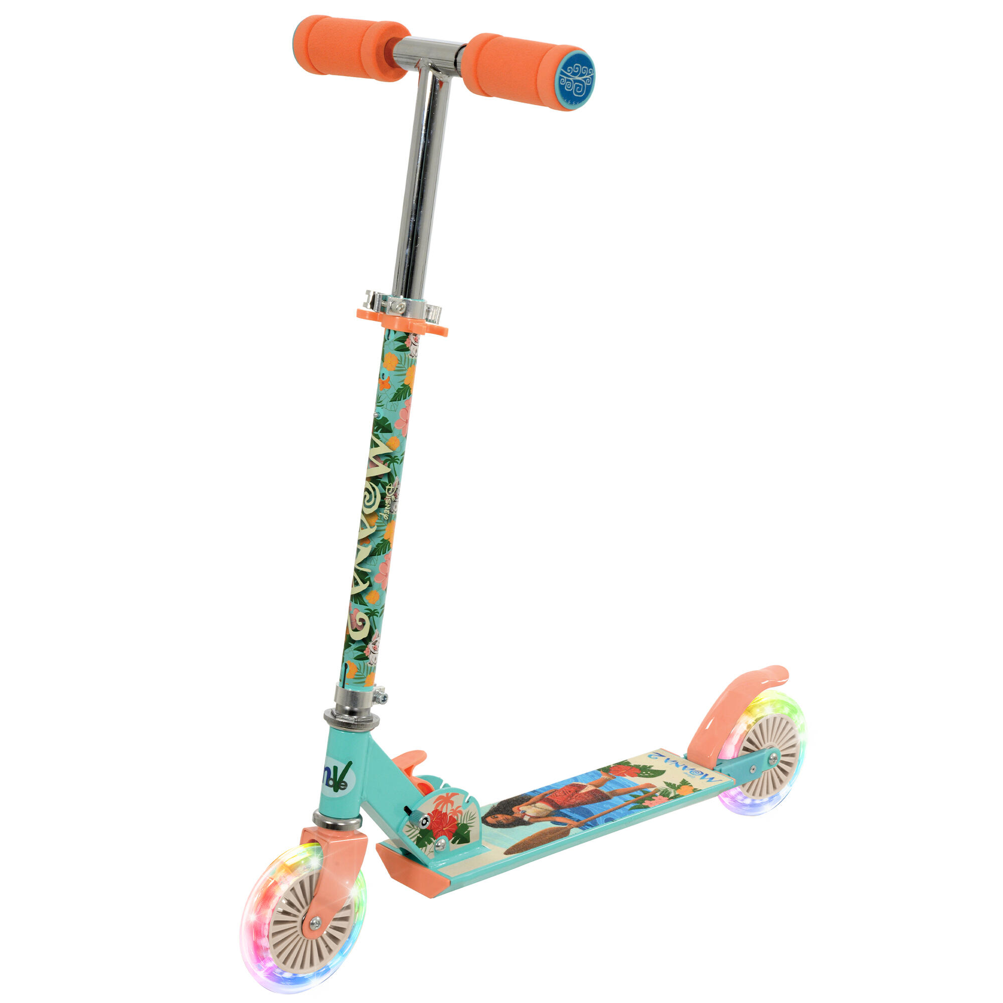 DISNEY MoVe Moana Folding Inline Scooter with Light Up Wheels