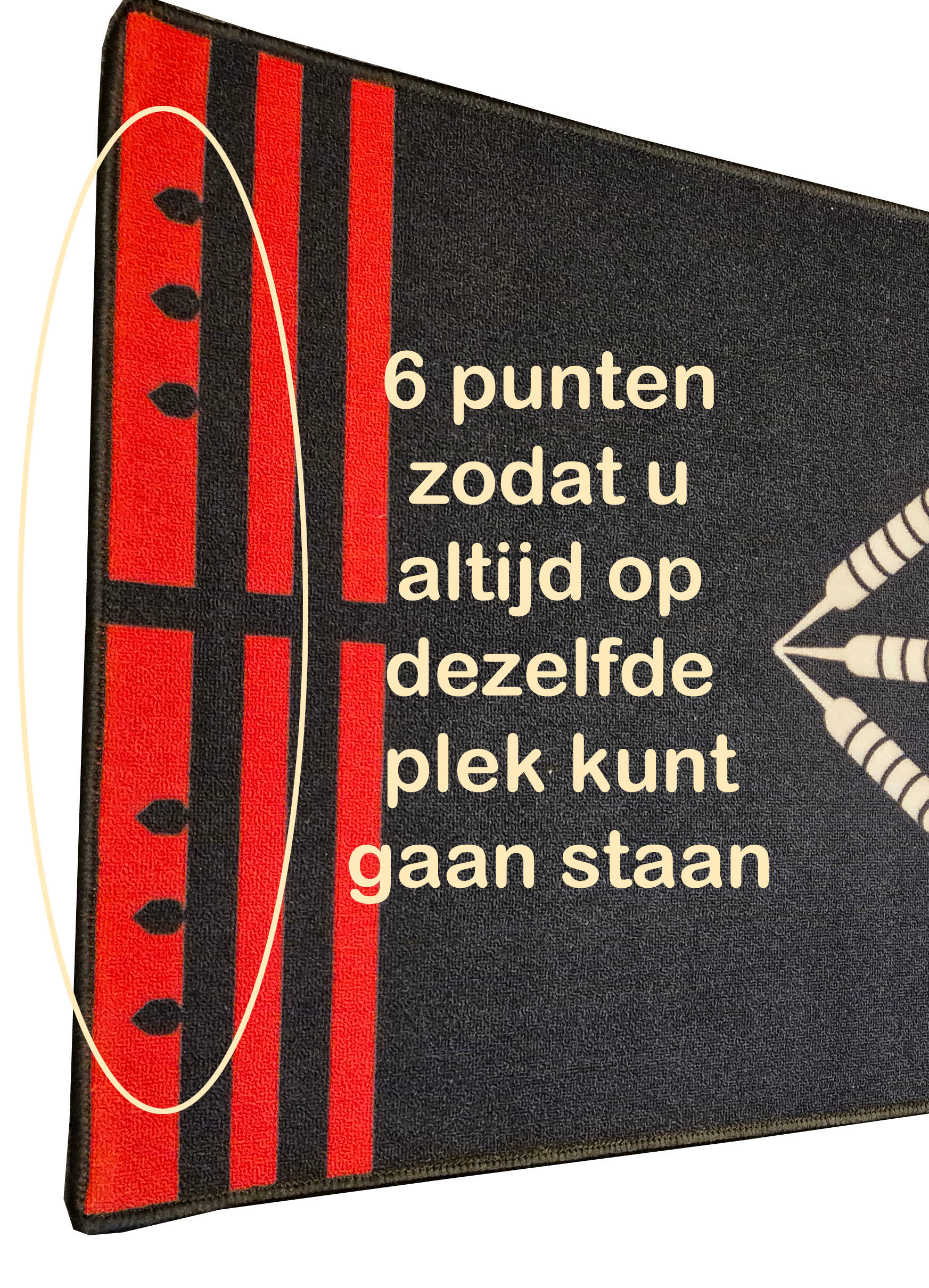 Dartmat Antracite Rood - 241 x 80 cm 3/4