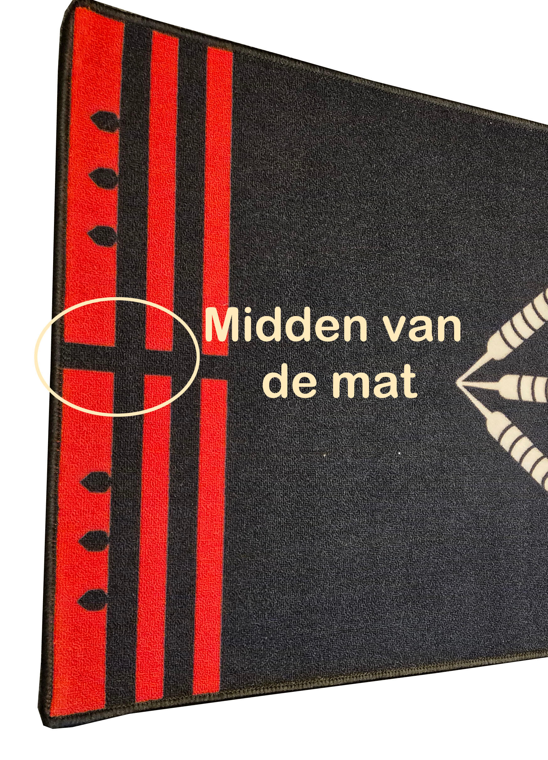 Dartmat Antracite Rood - 241 x 80 cm 2/4