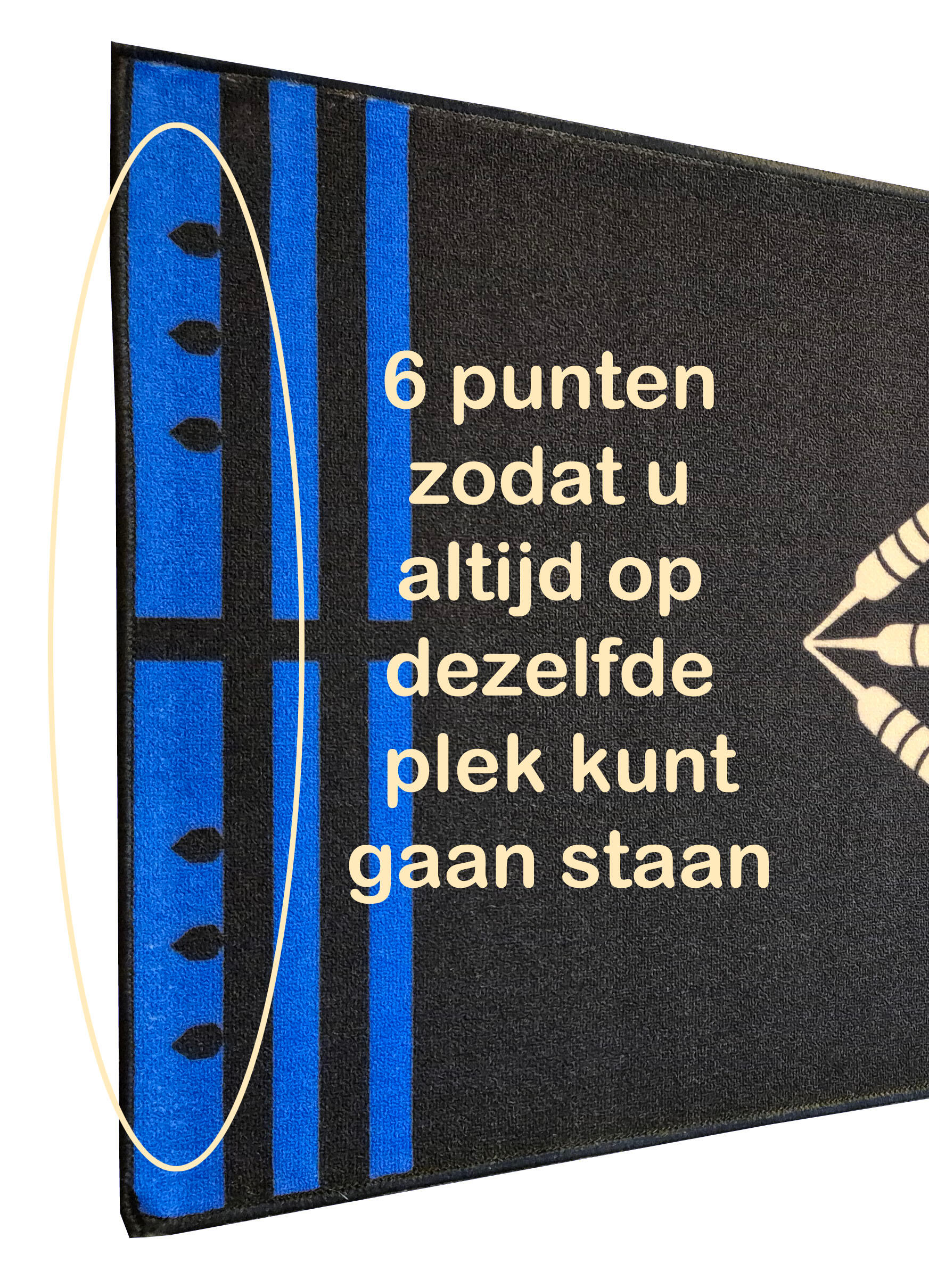 Dartmat Antracite Blauw - 241 x 80 cm 3/4
